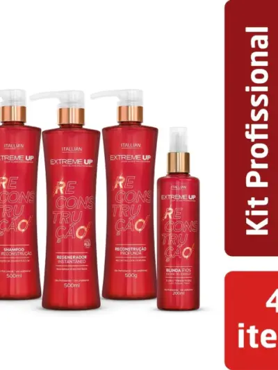 Kit Reconstrução Profissional Extreme UP Shampoo Regenerador e Blinda os Fios ideal para cabelos danificados